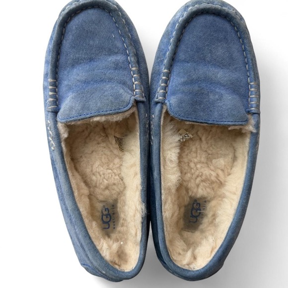 UGG Shoes - UGG Australia Ansley Blue Suede Sheepskin Slippers